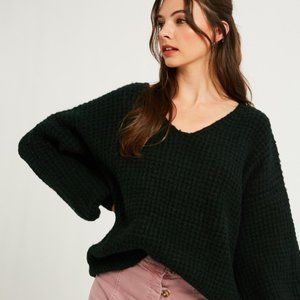 Emerald Soft V-Neck Sweater